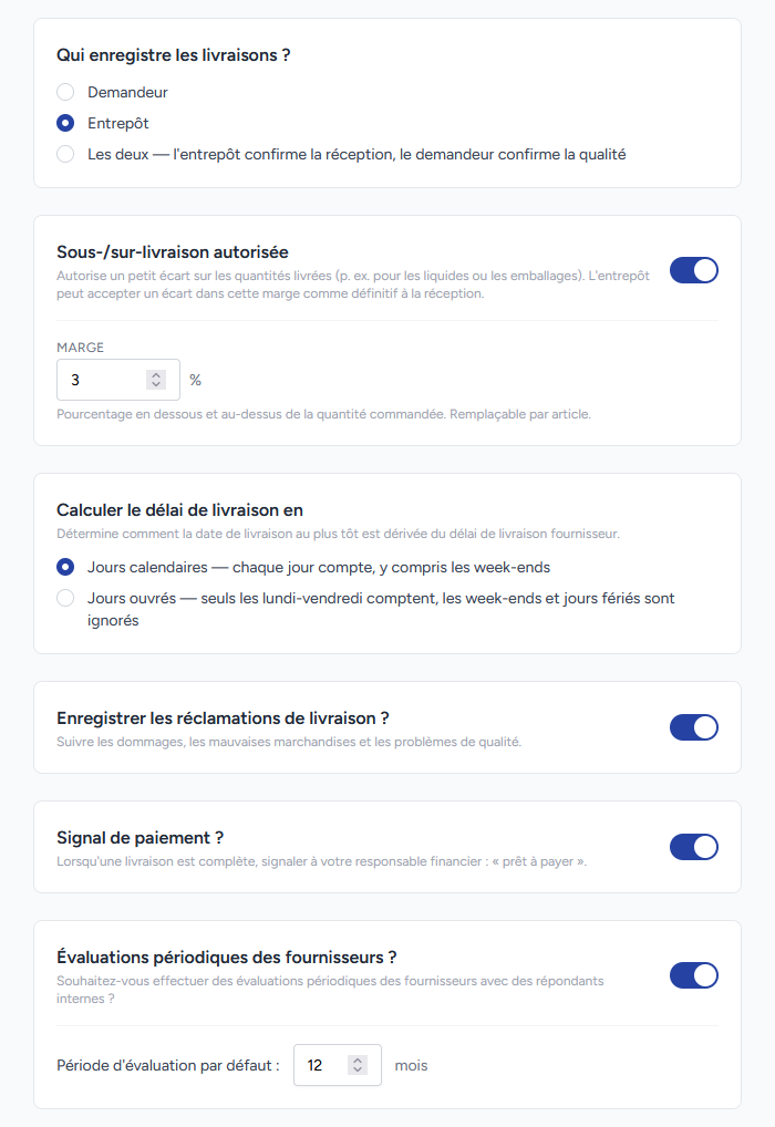 Onboarding : livraison, réclamations et évaluations dans la solution d'achats Sourcingflow